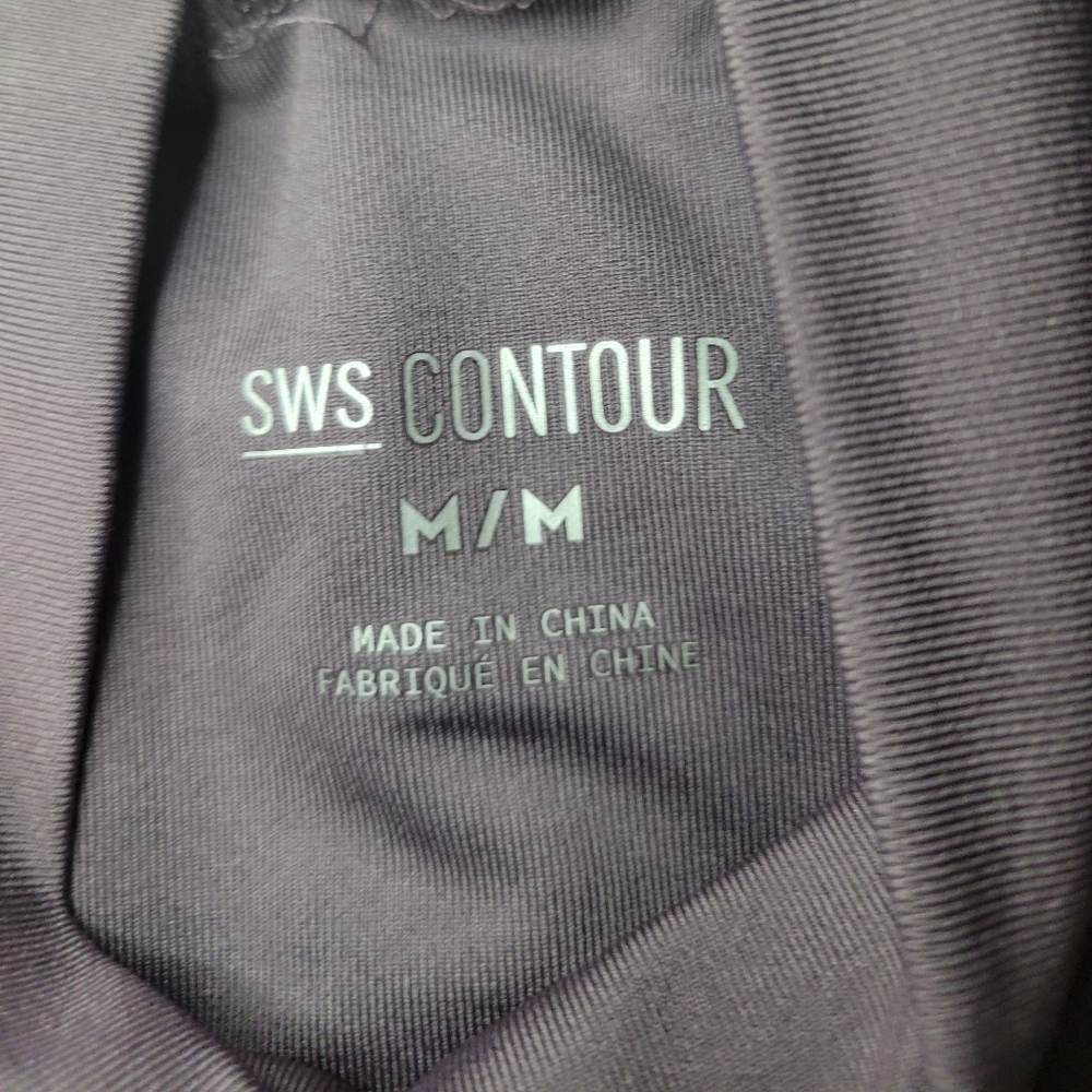 Streetwear society, size medium, long-sleeved, mockneck purple bodysuit.